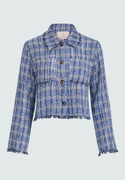 Peppercorn PCFrancie Short Jacket Jacket 520J Allure Blue Jacquard