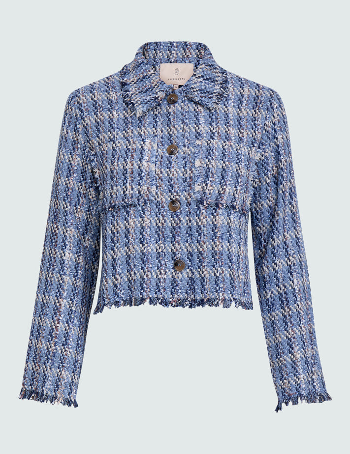 Peppercorn PCFrancie Short Jacket Jacket 520J Allure Blue Jacquard