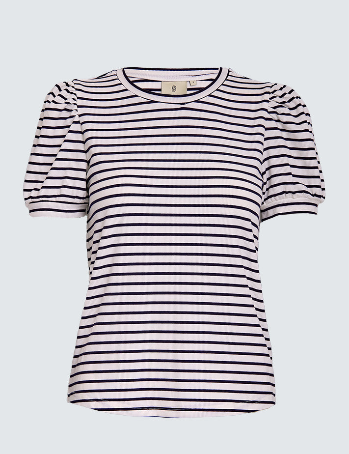 Peppercorn PCGea T-Shirt T-Shirt 1380S Navy Peony Stripe