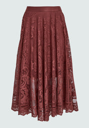 Peppercorn PCGreta Lace Skirt Skirt 5076 Apple Butter Brown