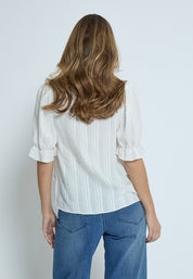 Peppercorn PCGry Short Blouse Blouse 0011 Gardenia