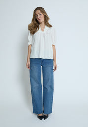 Peppercorn PCGry Short Blouse Blouse 0011 Gardenia