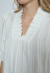 Peppercorn PCGry Short Blouse Blouse 0011 Gardenia