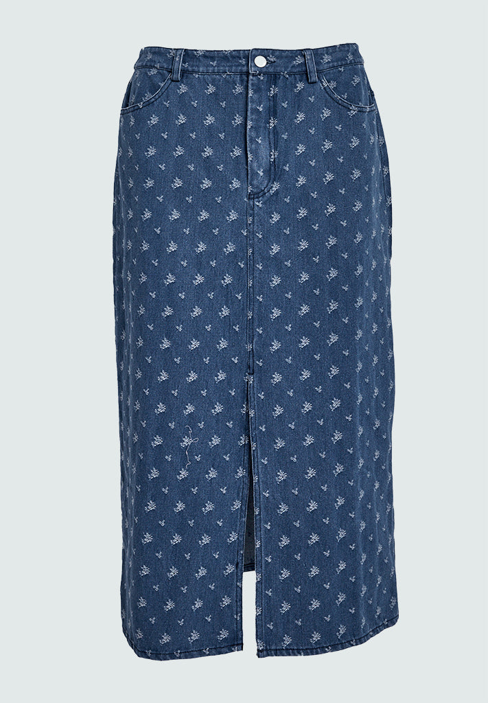 Peppercorn PCGustava Denim Skirt Skirt 9600 Light Blue Wash