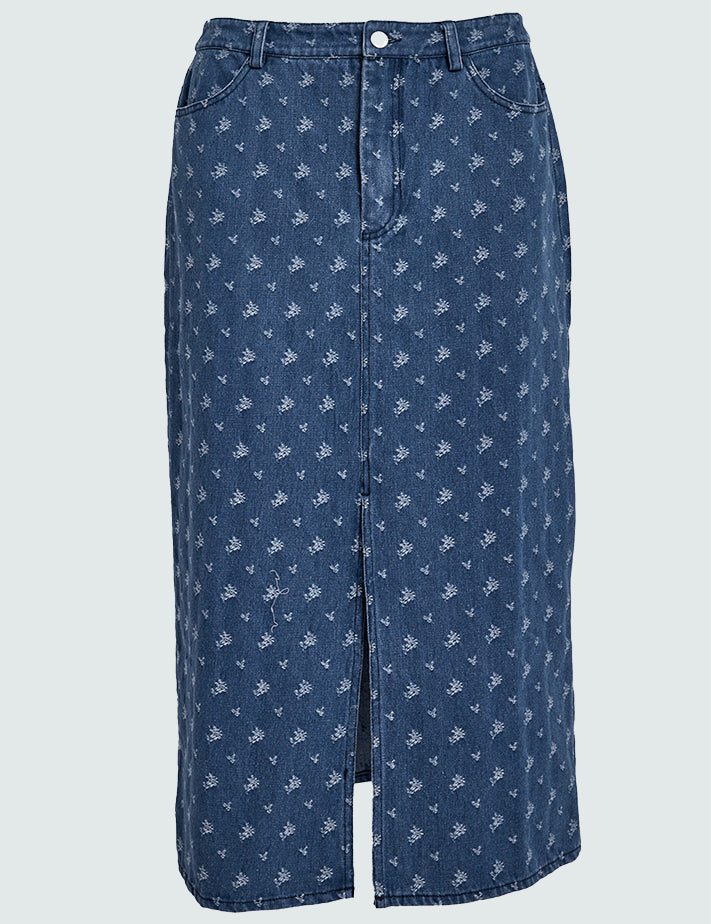 Peppercorn PCGustava Denim Skirt Skirt 9600 Light Blue Wash