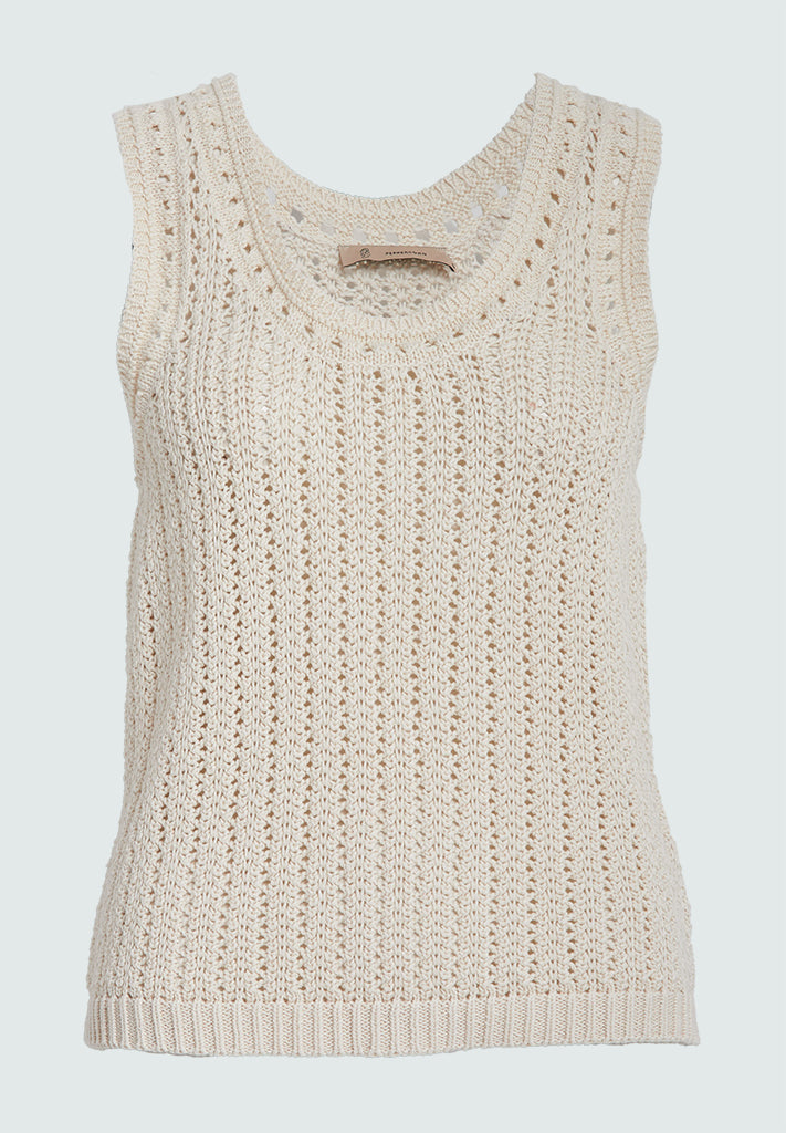 Peppercorn PCHady Knit Top Top 0202 Whitecap Grey