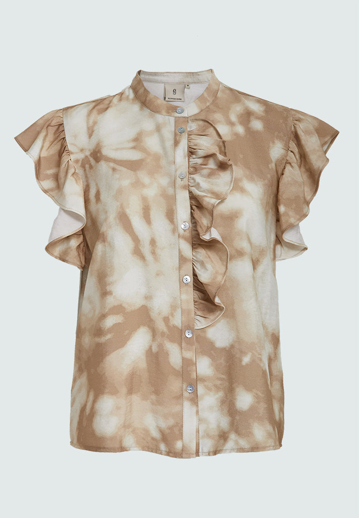 Peppercorn PCHallie Shirt Blouse 6796P Tannin Sand Print