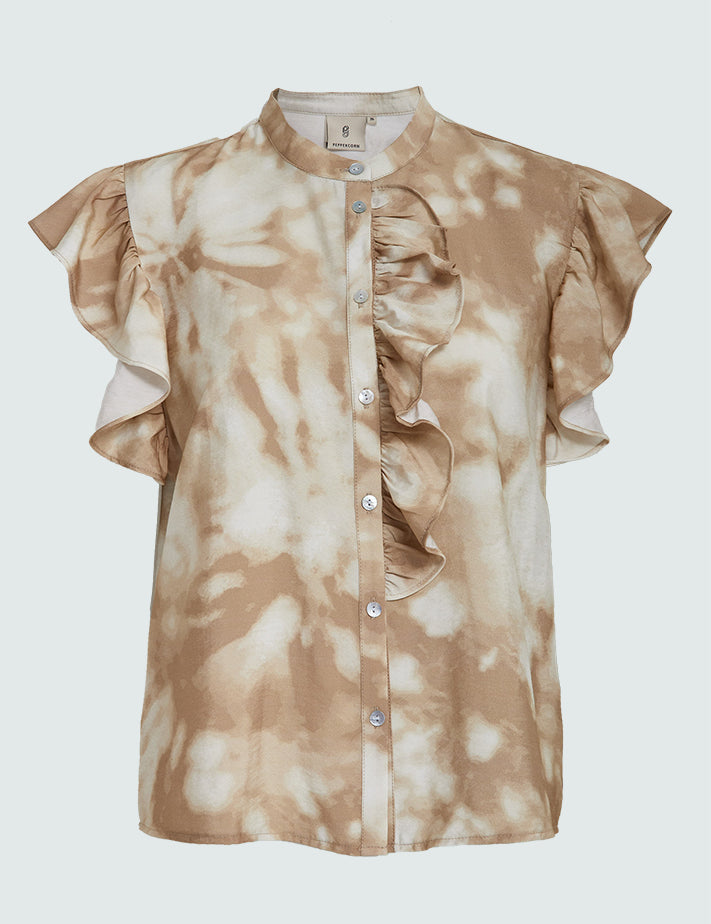 Peppercorn PCHallie Shirt Blouse 6796P Tannin Sand Print