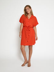 Peppercorn PCHannah Short Dress Dress 4174 Hot Coral