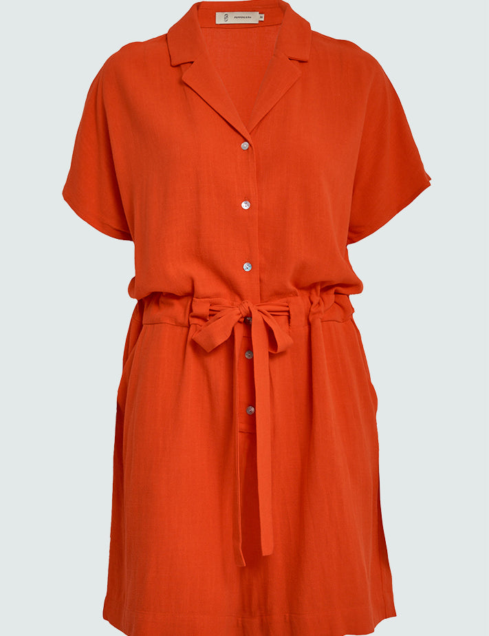 Peppercorn PCHannah Short Dress Dress 4174 Hot Coral