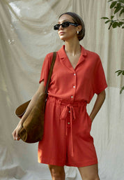 Peppercorn PCHannah Short Dress Dress 4174 Hot Coral