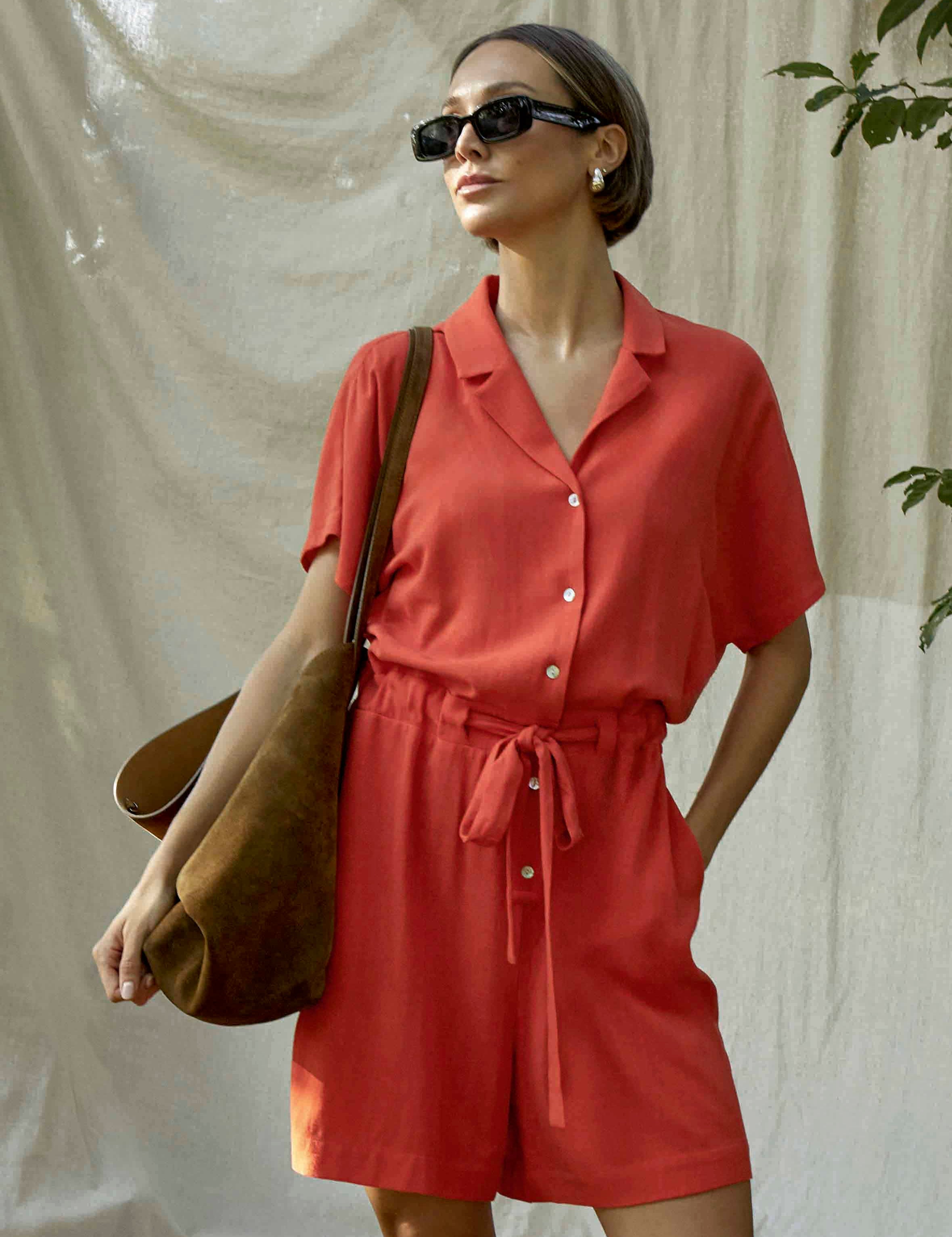 Peppercorn PCHannah Short Dress Dress 4174 Hot Coral