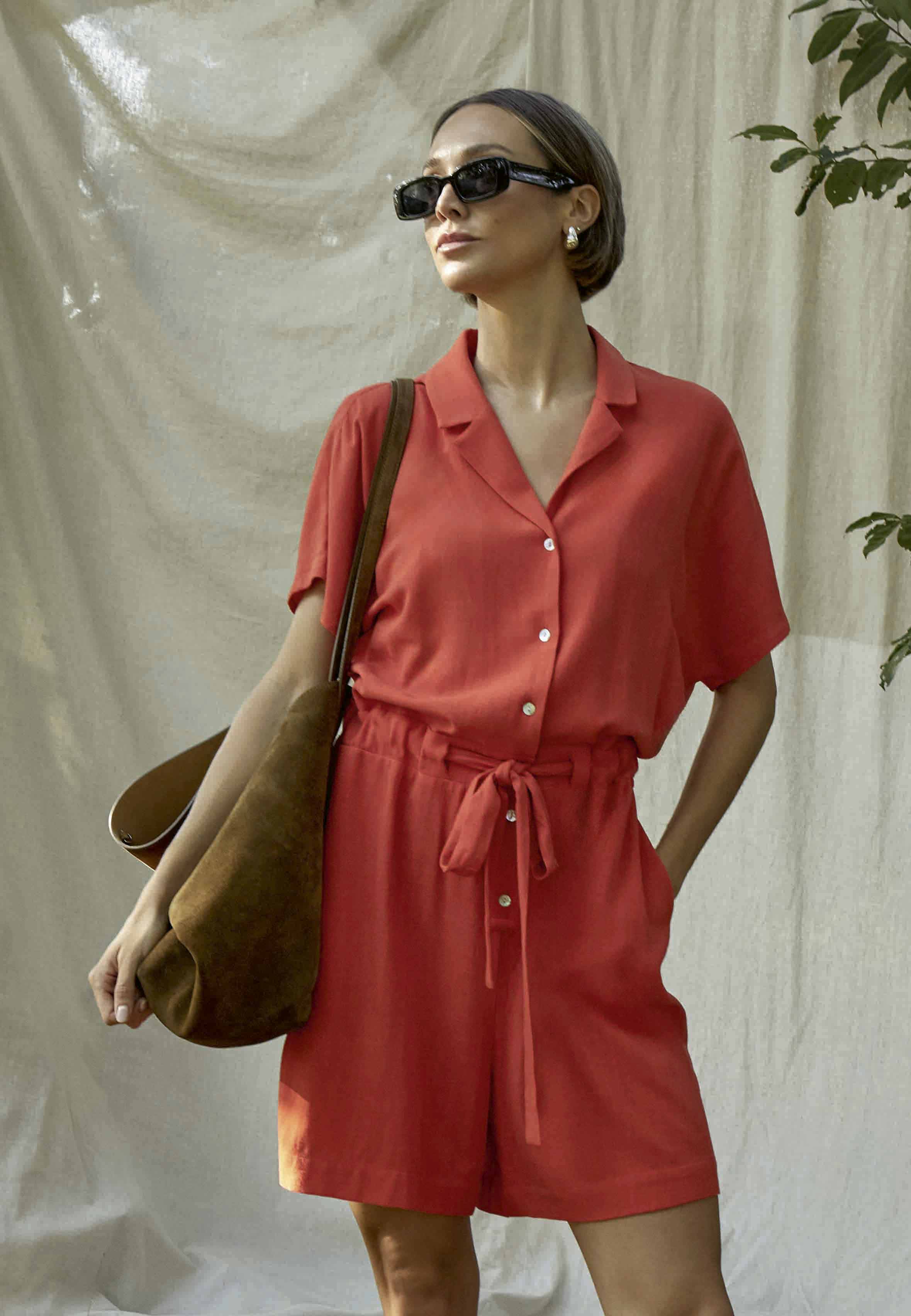 Peppercorn PCHannah Short Dress Dress 4174 Hot Coral
