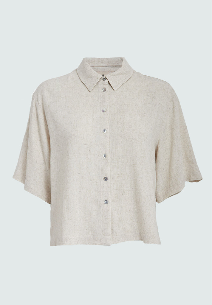 Peppercorn PCHannah Short Sleeve Shirt Shirt 0202M Whitecap Grey mel