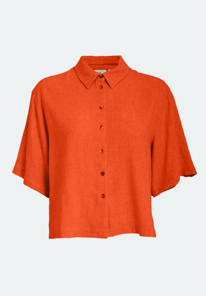 Peppercorn PCHannah Short Sleeve Shirt Shirt 4174 Hot Coral