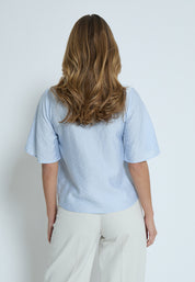 Peppercorn PCHedda Top Top 1041S Dusty Blue Stripe