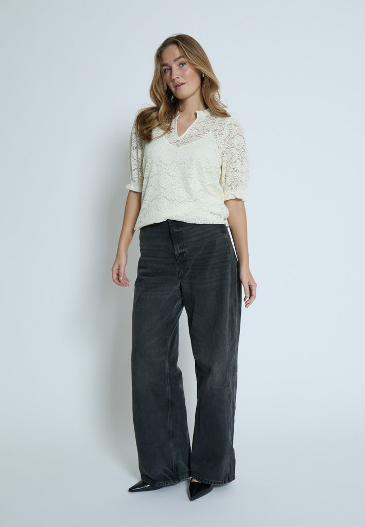 Peppercorn PCKaroline Lace Blouse Blouse 0002 White Peony