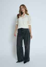 Peppercorn PCKaroline Lace Blouse Blouse 0002 White Peony