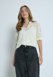 Peppercorn PCKaroline Lace Blouse Blouse 0002 White Peony