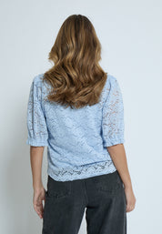 Peppercorn PCKaroline Lace Blouse Blouse 1039 FADED DENIM