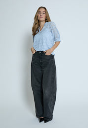 Peppercorn PCKaroline Lace Blouse Blouse 1039 FADED DENIM
