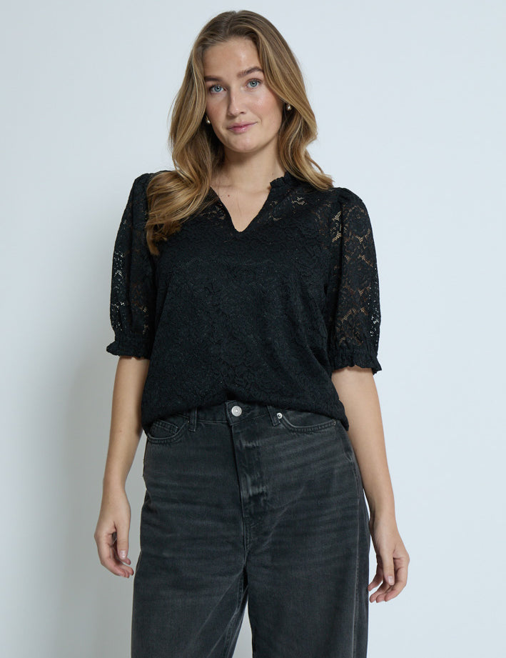 Peppercorn PCKaroline Lace Blouse Blouse 9000 Black