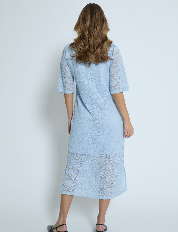 Peppercorn PCKaroline Lace Dress Dress 1039 FADED DENIM