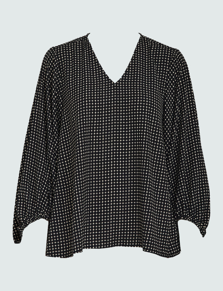 Peppercorn PCParis Long Sleeve Blouse Blouse 9000P Black Print