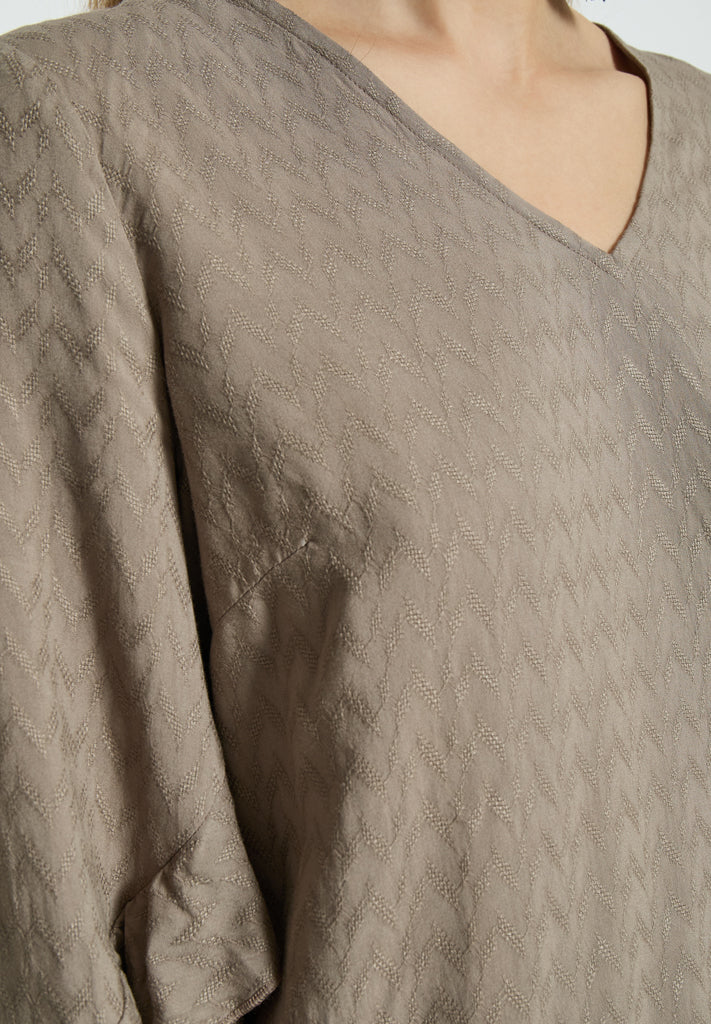 Peppercorn PCPenina V-Neck Long Sleeve Blouse Blouse 1458 Brindle Taupe