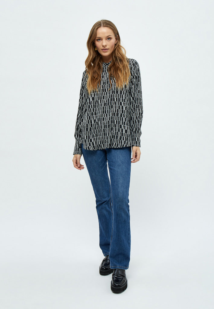 Peppercorn PCPhilippa Long Sleeve Shirt Shirt 2326P Gray Violet Print