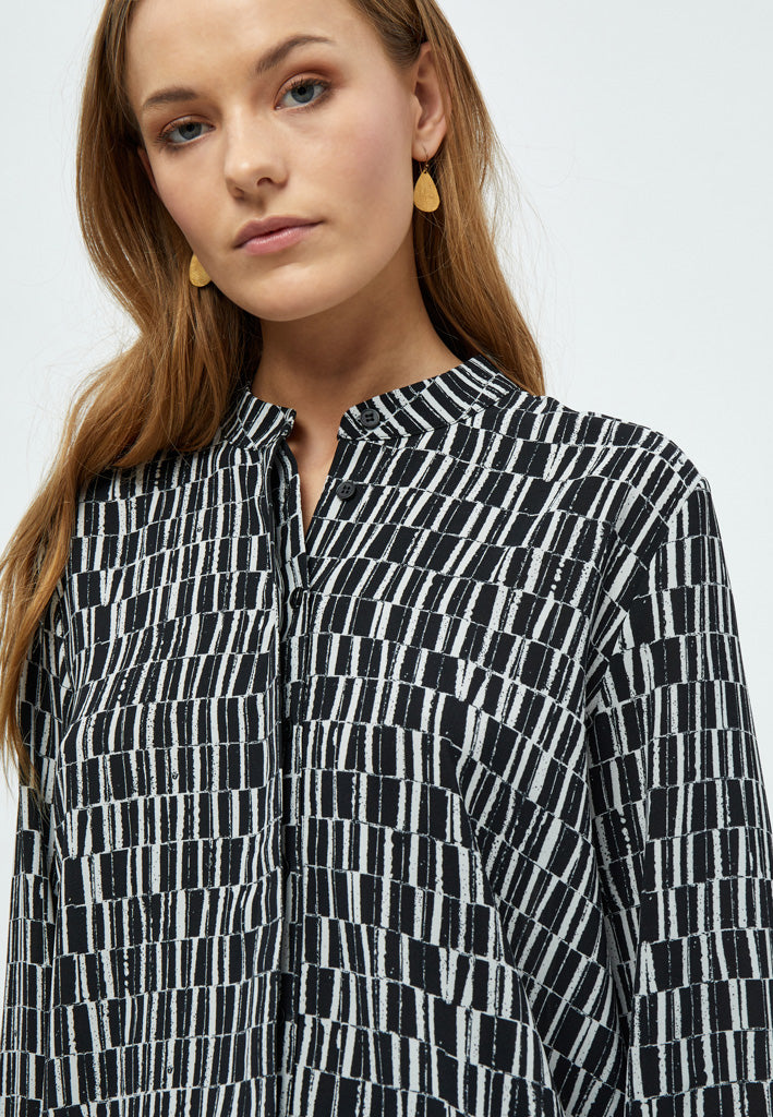 Peppercorn PCPhilippa Long Sleeve Shirt Shirt 2326P Gray Violet Print