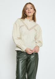 Peppercorn PCPhyllis Round Neck Blouse Blouse 0265 Sandshell