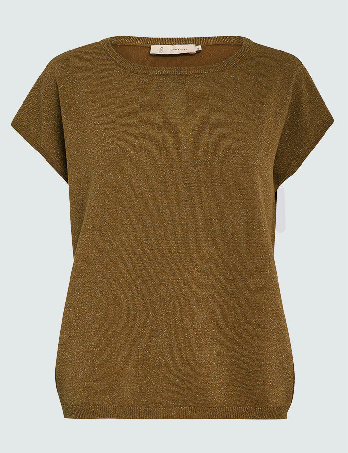 Peppercorn PCRemi Knit Top Top 5600MET Tobacco Metallic