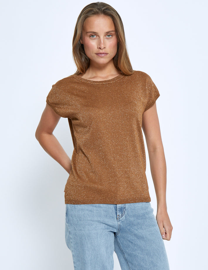 Peppercorn PCRemi Knit Top Top 5600MET Tobacco Metallic