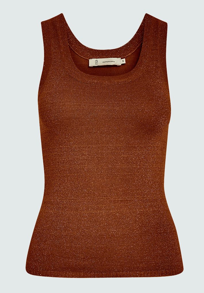 Peppercorn PCRemi Tank Top Top 5009MET Brandy Brown