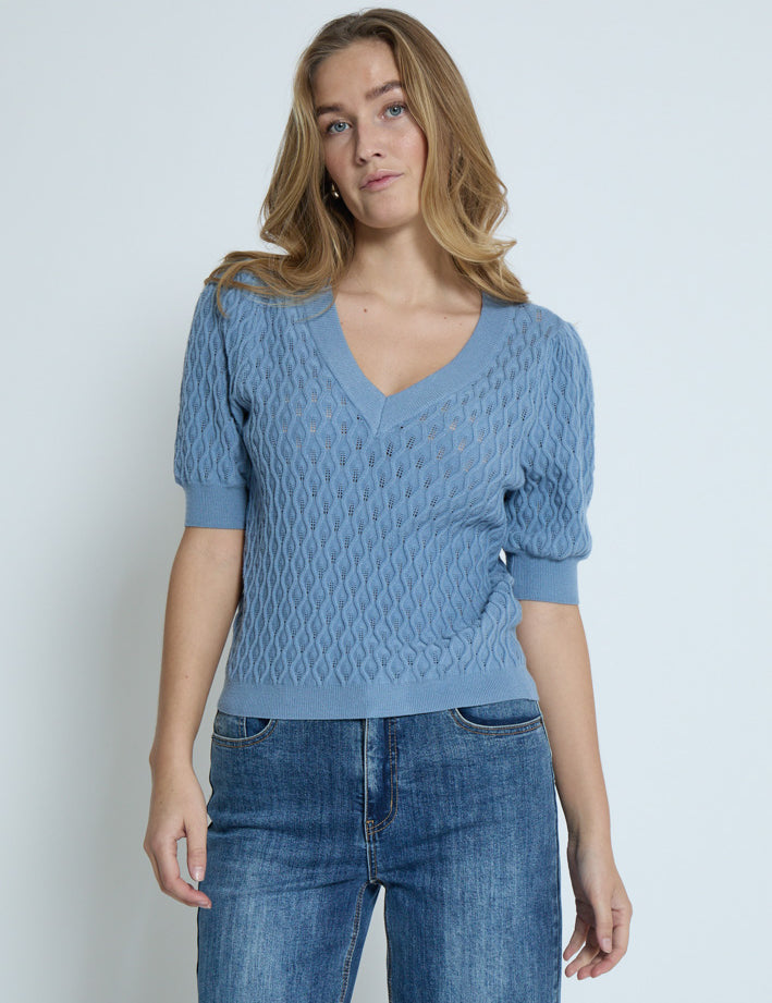 Peppercorn PCRosalia Knit T-Shirt T-Shirt 1039 FADED DENIM