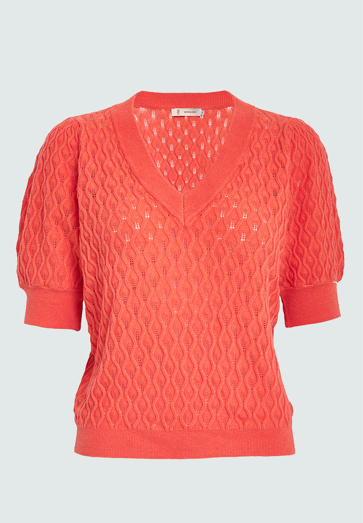 Peppercorn PCRosalia Knit T-Shirt T-Shirt 4174 Hot Coral