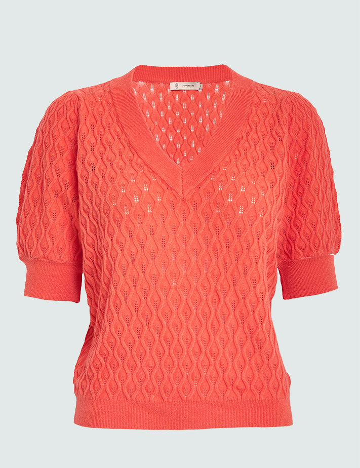 Peppercorn PCRosalia Knit T-Shirt T-Shirt 4174 Hot Coral