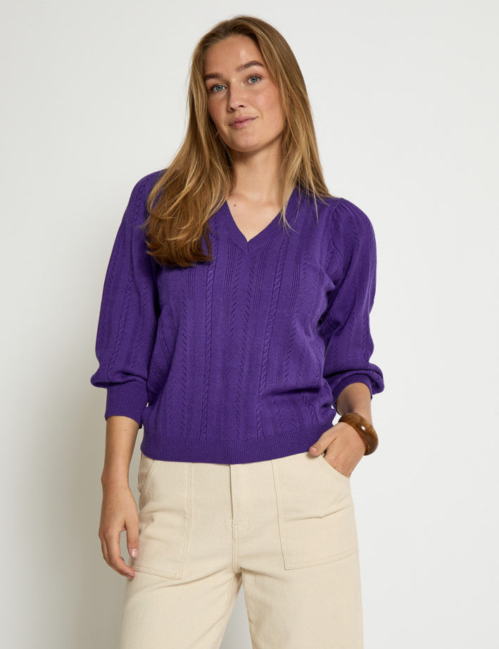 Peppercorn PCRosalia V Pullover Pullover 7016 Purple Corallites