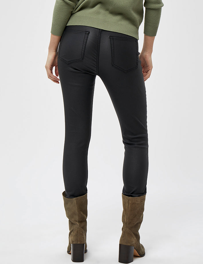 Peppercorn PCSibbir Mid Waisted Slim Coated Pant Pant 100 Black