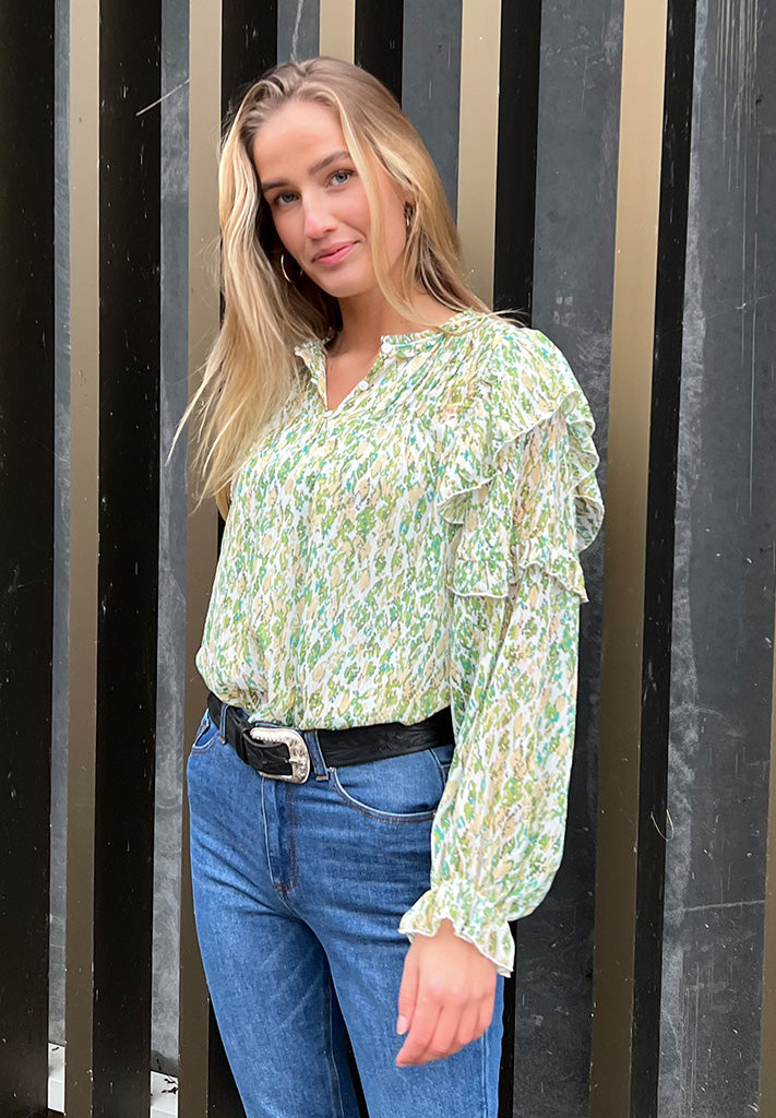 Peppercorn PCSophie Blouse Blouse 3061P Guacamole Green Print