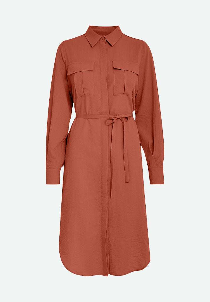 Peppercorn PCSylvie Shirt Dress Dress 6308 Mecca Orange