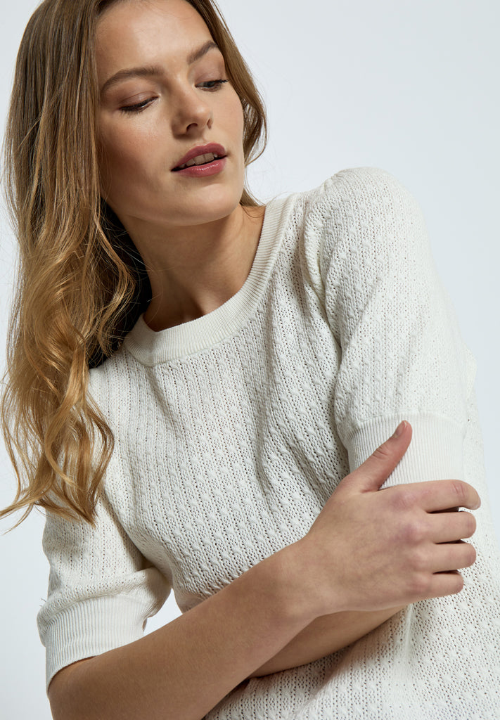 Peppercorn PCTala Puff Knit Pullover Pullover 235 Cloud Dancer