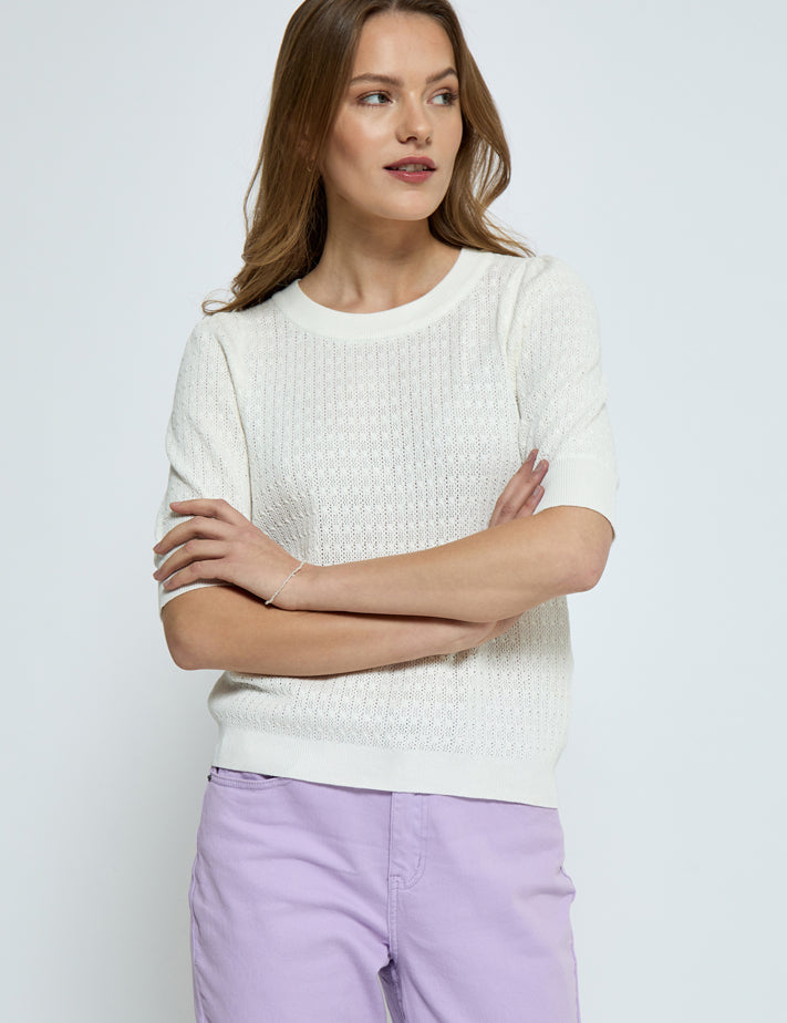 Peppercorn PCTala Puff Knit Pullover Pullover 235 Cloud Dancer