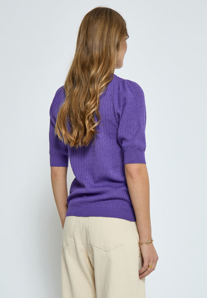 Peppercorn PCTala Puff Knit Pullover Pullover 7016 Purple Corallites
