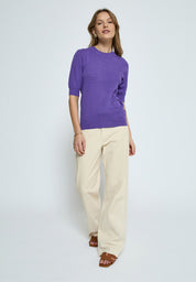 Peppercorn PCTala Puff Knit Pullover Pullover 7016 Purple Corallites