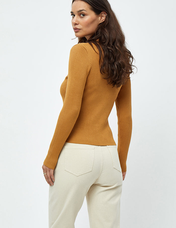 Peppercorn PCTana Rib Pullover Pullover 5019 Bone Brown