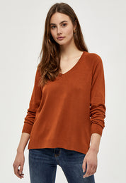 Peppercorn PCTana V Knit Pullover Pullover 5351 Glazed Ginger