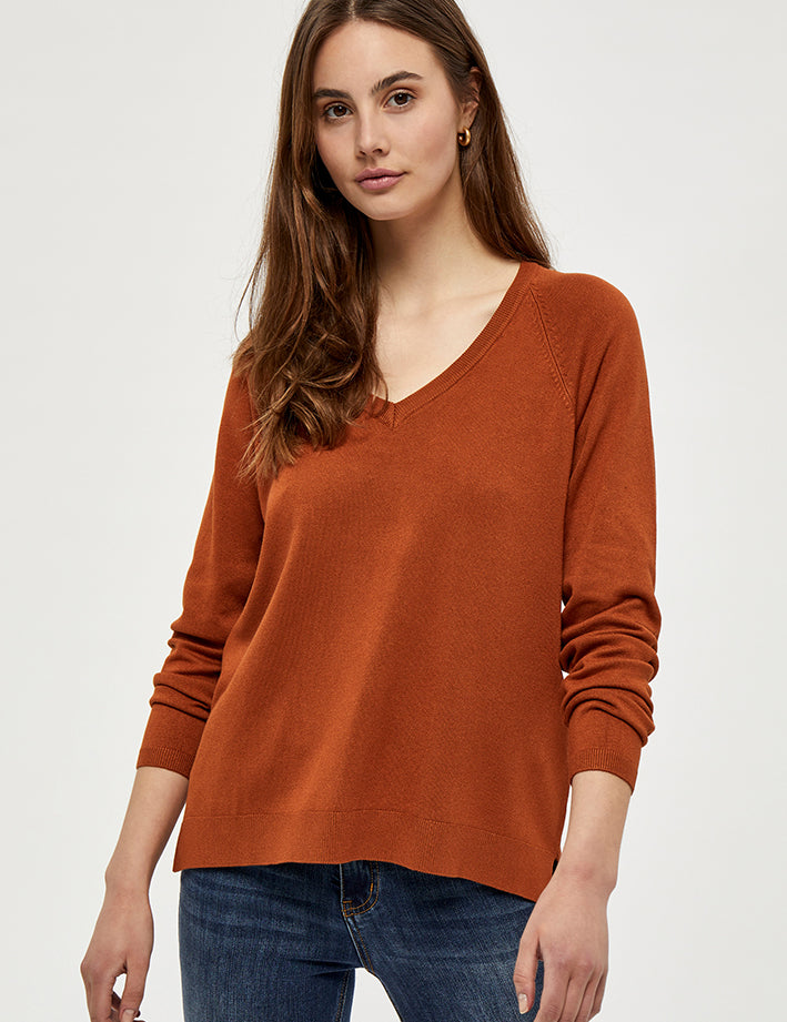 Peppercorn PCTana V Knit Pullover Pullover 5351 Glazed Ginger