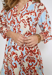 Peppercorn PCTiana V Dress Dress 6308P Mecca Orange Print